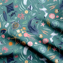 Sun Sand Sea Print Fabric