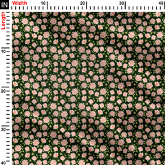 Peach Roses Print Fabric