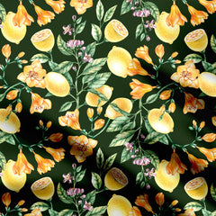 Lemon Floral Print Fabric