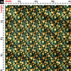 Lemon Floral Print Fabric