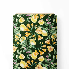 Lemon Floral Print Fabric