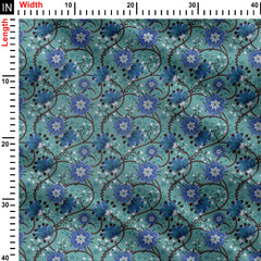 Bohemian Vines Blue Print Fabric