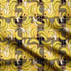 Plaid Banana Print Fabric