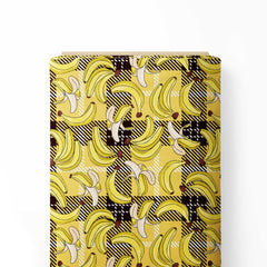 Plaid Banana Print Fabric