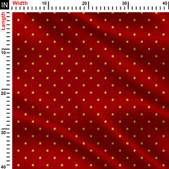 Maroon Stars Print Fabric