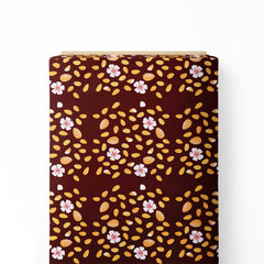 Flowers Leaves Print Fabric