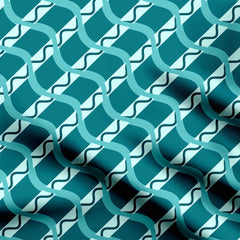 Geometric Teal Pattern Print Fabric