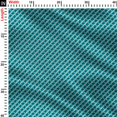 Geometric Teal Pattern Print Fabric