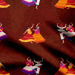 Navratri Dandiya Dhamal Print Fabric