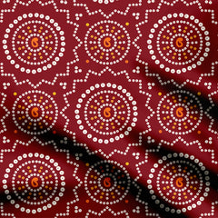 Traditional Maroon Bandhani Print Fabric