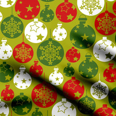 Christmas Balls Pattern Print Fabric