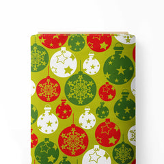 Christmas Balls Pattern Print Fabric