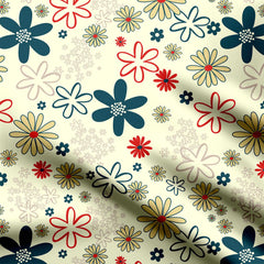 Retro Floral Pattern 001 Print Fabric