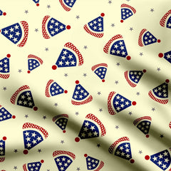 Independence day elements of USA Print Fabric