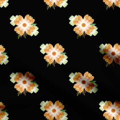 Sunburst blossom black Print Fabric