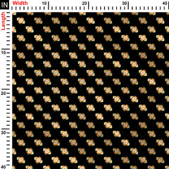 Sunburst blossom black Print Fabric