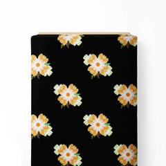 Sunburst blossom black Print Fabric