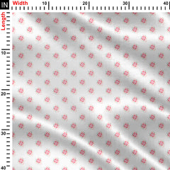 Blushing Blossom white Print Fabric