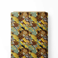 Unique animal mix of three creatures Print Fabric