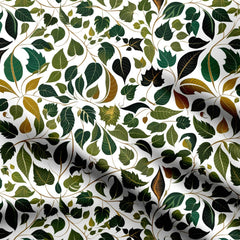 Green Leaves Print Fabric