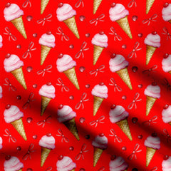 Ice Cream Bows Print Fabric