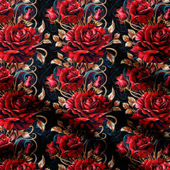 Dramatic painted rose Print Fabric