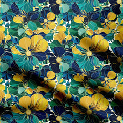 Bold abstract overlapping floral Print Fabric