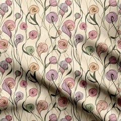 Abstract Rose Print Fabric