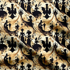 Shadow Theatre various characters Print Fabric