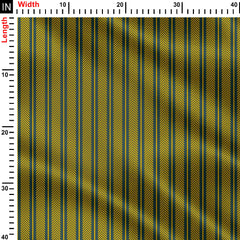 Yellow and grey Herringbone Stripe Print Fabric