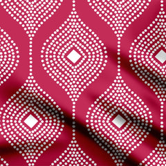 Pink Damask Bandhani Print Fabric