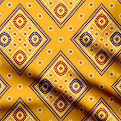 Geometrical Bandhani Print Fabric