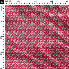 Cerise Blossom Print Fabric