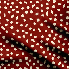 Spots Wine Red Print Fabric