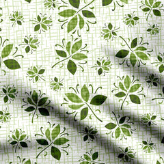 The Green leaves with Tint Background Print Fabric