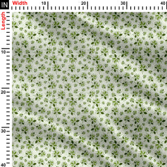 The Green leaves with Tint Background Print Fabric