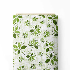 The Green leaves with Tint Background Print Fabric