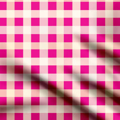 Hot Pink Gingham Checks Print Fabric