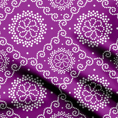 Purple Geometric Flower Print Fabric