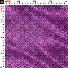 Purple Geometric Flower Print Fabric