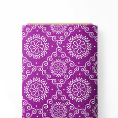 Purple Geometric Flower Print Fabric