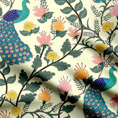 Magnificent Peacock floral Print Fabric