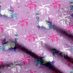 Azure feathers Print Fabric