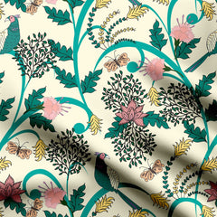 Phesant in the bushes Print Fabric