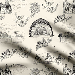 Truly Christmas Toile de Jouy Print Fabric