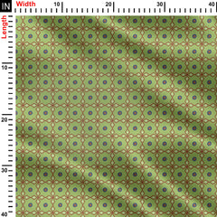 Geometric Green Bandhani Print Fabric