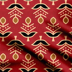 Maroon Ajrakh Butti Print Fabric