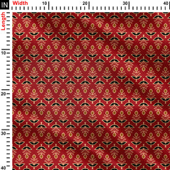 Maroon Ajrakh Butti Print Fabric