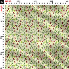 The leaf and flower seamless pattern Print Fabric