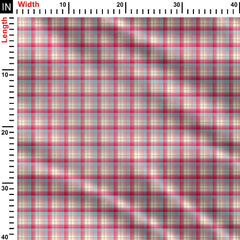 The Blue and Pink Checkered Seamless pattern Print Fabric